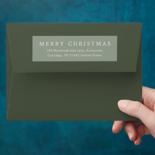 Elegant Green Minimalist Modern Christmas Envelope