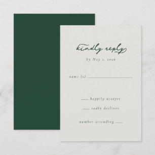 Elegant Green Minimalist Response Card