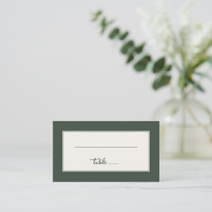 Elegant Green Minimalist Table Sign Place Card