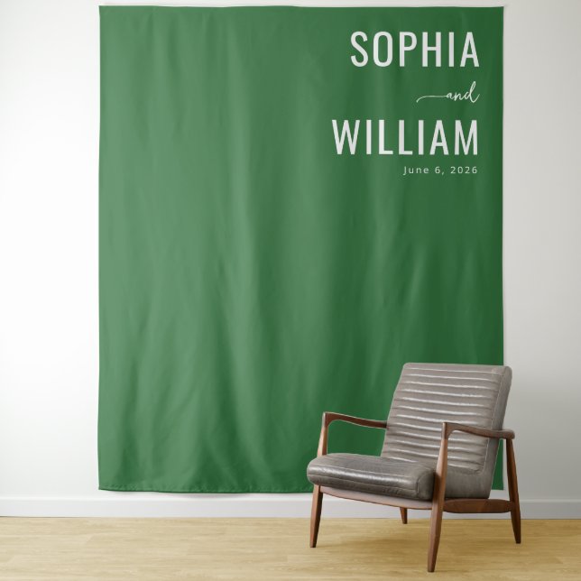 Elegant Green Minimalist Typographic Tapestry (In Situ)