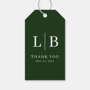 Elegant Green Minimalist Wedding Favour Tag