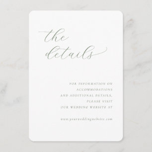Elegant Green Minimalist Wedding Website Card