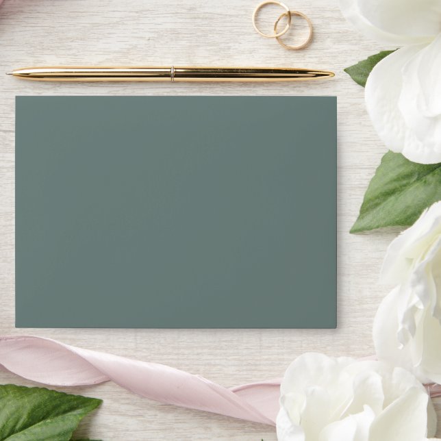 Elegant Green Modern Typography Minimalist Wedding Envelope (Wedding)