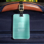 Elegant Green Monogram  Luggage Tag<br><div class="desc">Elegant Green Monogram Luggage Tag.</div>