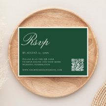 Elegant Green Old Money QR Code Wedding