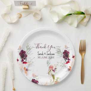 ELEGANT GREEN, ORANGE, RED & WINE BABY SHOWER PAPER PLATE