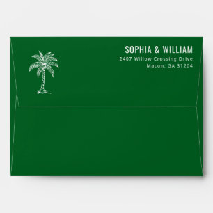 Elegant Green Palm Tree Envelope