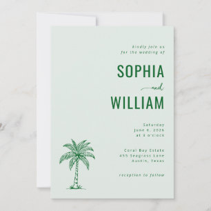 Elegant Green Palm Tree Invitation