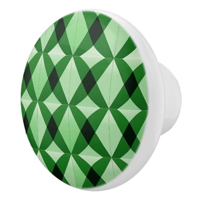 Elegant green pattern ceramic knob (Right)