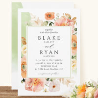 Elegant Green, Peach and Blush Botanical Wedding