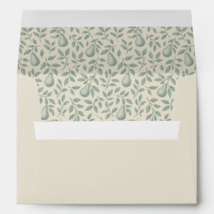 Elegant Green Pear Wedding Invitation Envelope