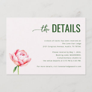 Elegant Green Peony Floral Enclosure Card