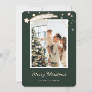 Elegant Green Photo Christmas Cards