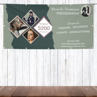 Elegant Green Photo Collage Professional Business Banner