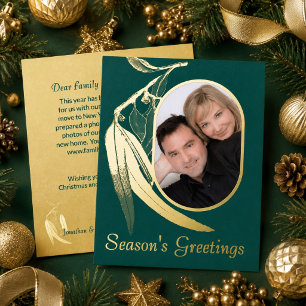 Elegant Green Photo Eucalyptus Art Christmas Gold