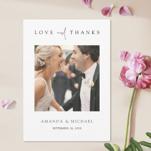 Elegant Green Photo Thank You Wedding Card 