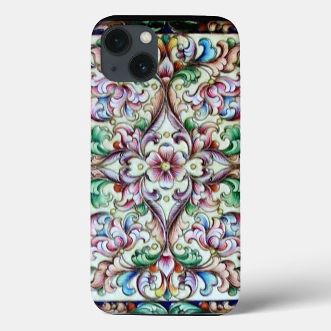 ELEGANT GREEN PINK FLORAL FANTASY Case-Mate iPhone CASE (Back)