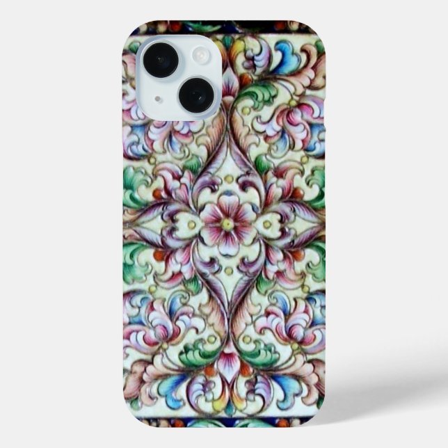 ELEGANT GREEN PINK FLORAL FANTASY Case-Mate iPhone CASE (Back)