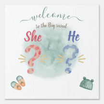 ELEGANT GREEN & PINK WATERCOLOR GENDER REVEAL