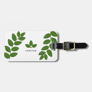 Elegant Green Plant Leaves Luggage Tag
