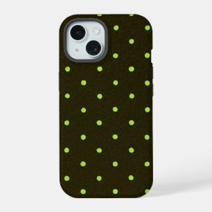Elegant Green Polka Dots iPhone 15 Case