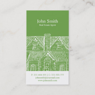 Elegant green professional real estate agent business card
