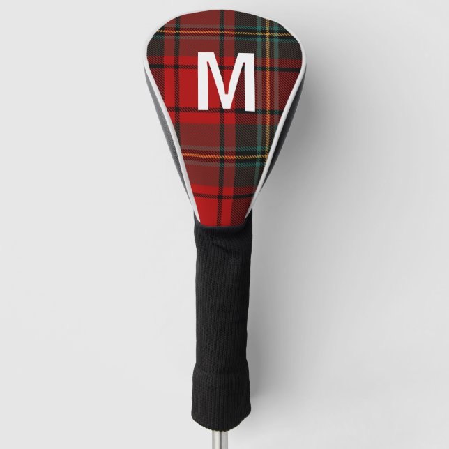 Elegant green & red tartan plaid Personalized  Golf Head Cover (Front)