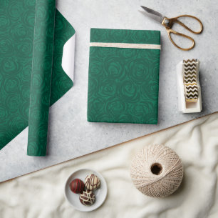 Elegant Green Rose Seamless Pattern Template Gift Wrapping Paper
