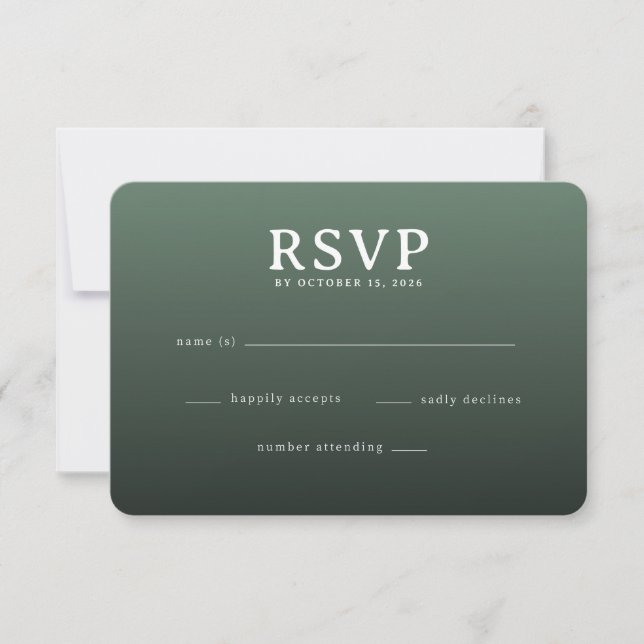 Elegant Green RSVP Card (Front)