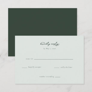 Elegant Green RSVP Card