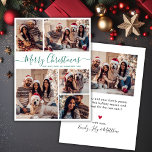 Elegant Green Script 5 Photo Collage Christmas Holiday Card<br><div class="desc">Modern Simple Elegant Green Calligraphy 5 Photo Collage Merry Christmas Script Holiday Card. This minimalist festive whimsical five (5) photo holiday greeting card template features a pretty grid photo collage and says „Merry Christmas”! The „Merry Christmas” greeting text is written in a beautiful hand lettered swirly swash-tail font typography or...</div>