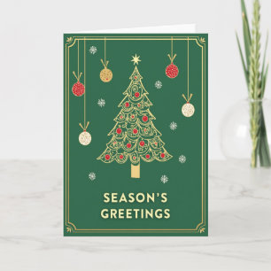 Elegant Green Seasons Greetings Card