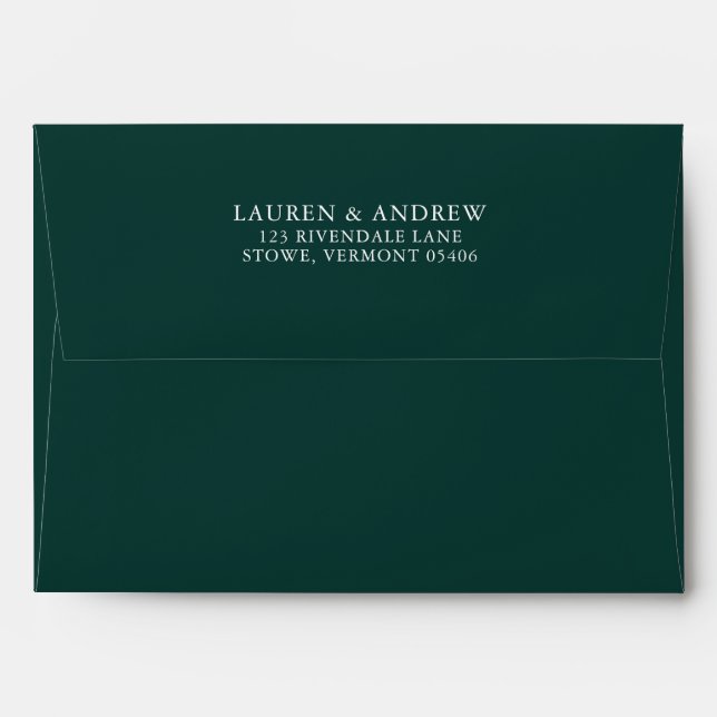 Elegant Green Simple Minimalist Envelope (Back (Top Flap))