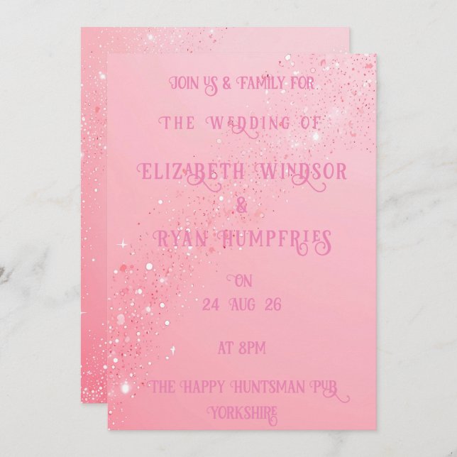 Elegant Green Sparkle Design for Themed Invitation (Front/Back)