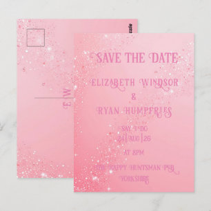 Elegant Green Sparkle Design for Wedding Postcard