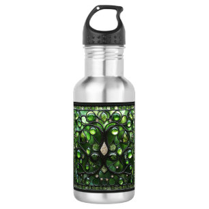 Elegant Green Stained Glass Look 532 Ml Water Bottle