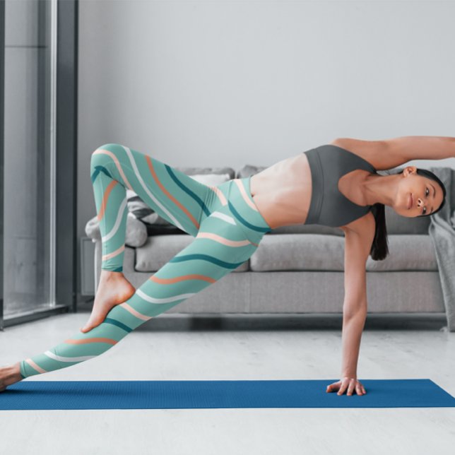 Elegant Green Stripe Gym Yoga  Women Leggings (Creator Uploaded)