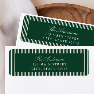 Elegant Green Stripes Return Address