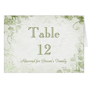 Elegant Green Table Seating Name Card