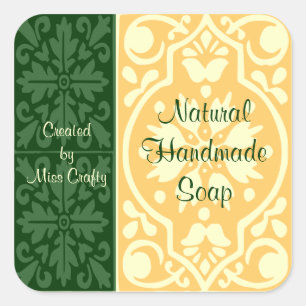 Elegant Green Tan Custom Craft Labels