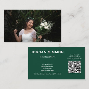 Elegant Green Theme Photography Business Card