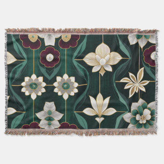 Elegant Green Throw Blanket