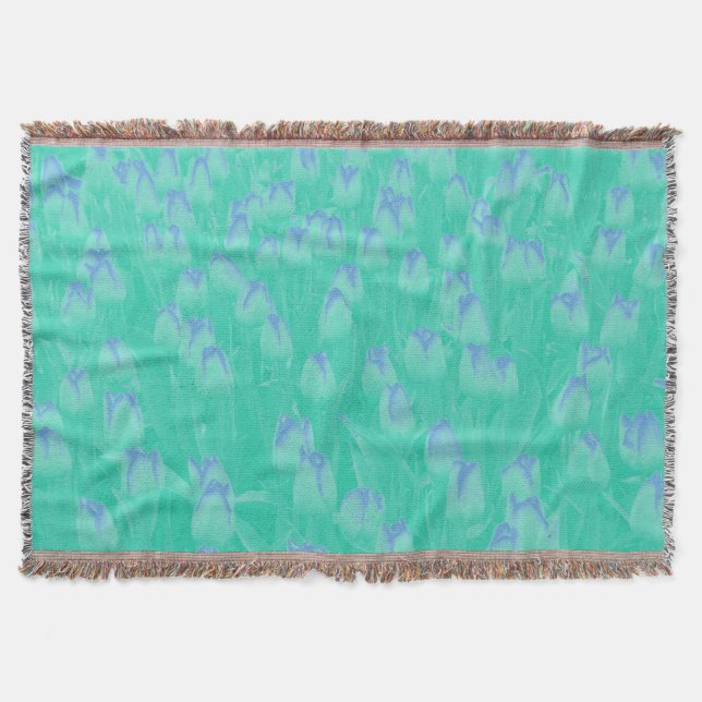 Elegant green throw blanket (Front)