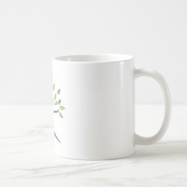 Elegant Green Tree Minimalist Classic Mug (Right)
