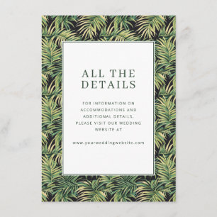 Elegant Green Tropical Foliage Enclosure Card