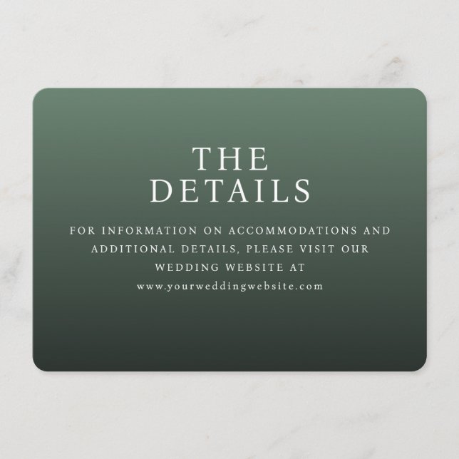 Elegant Green Typographic Enclosure Card (Front)