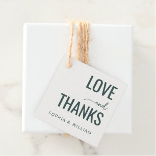 Elegant Green Typographic Greeting Favour Tags