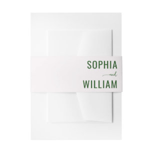 Elegant Green Typographic Invitation Belly Band