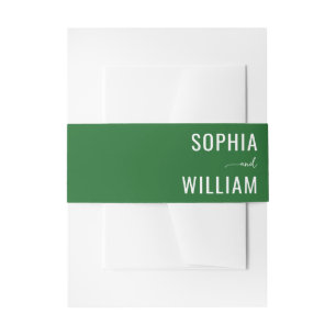 Elegant Green Typographic Invitation Belly Band