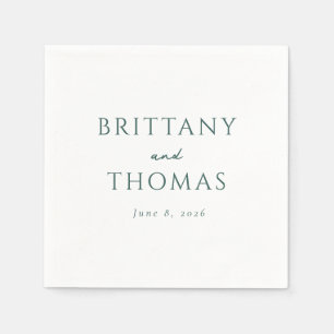 Elegant Green Typographic Napkin